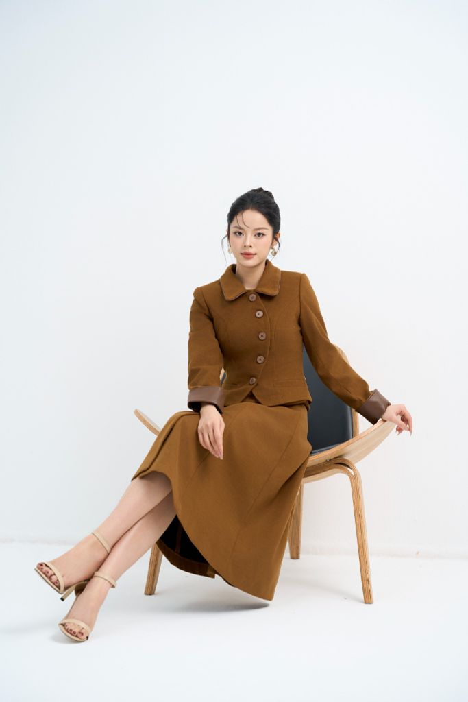  ÁO KHOÁC DẠ TAY PHỐI DA AK12932 