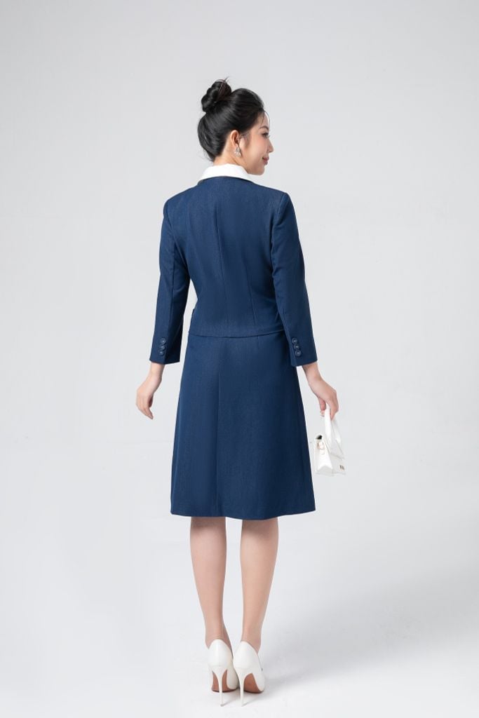  ÁO CỔ BẺ PHỐI NƠ AK15672 