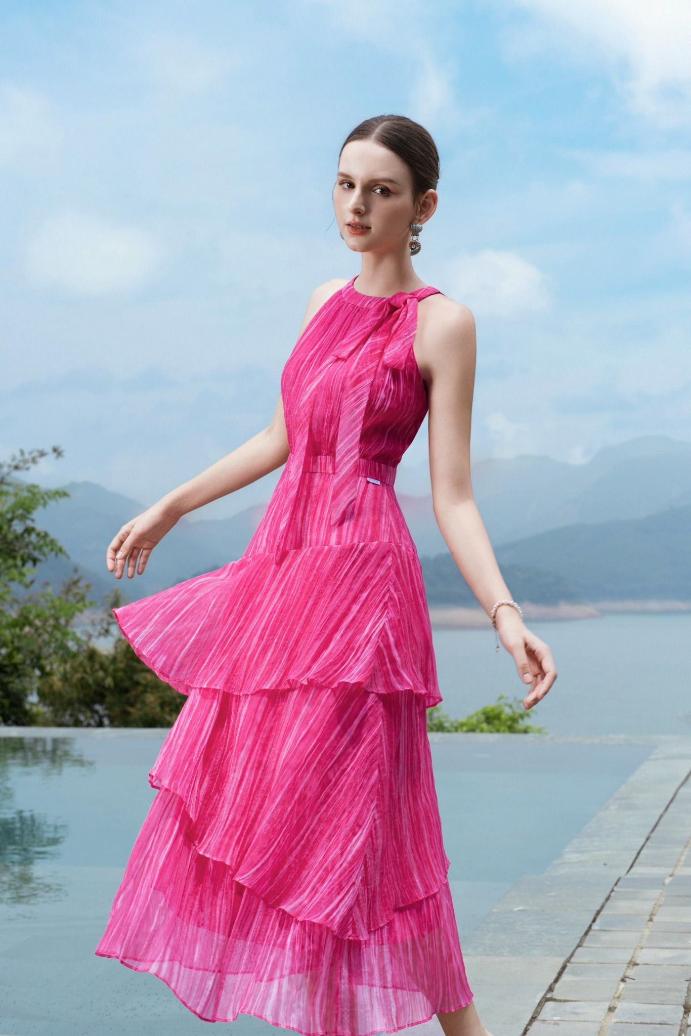 ĐẦM MAXI XẾP TẦNG D00122