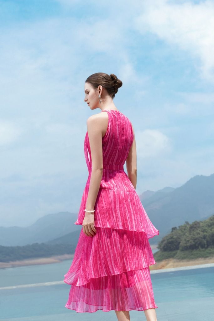  ĐẦM MAXI XẾP TẦNG D00122 