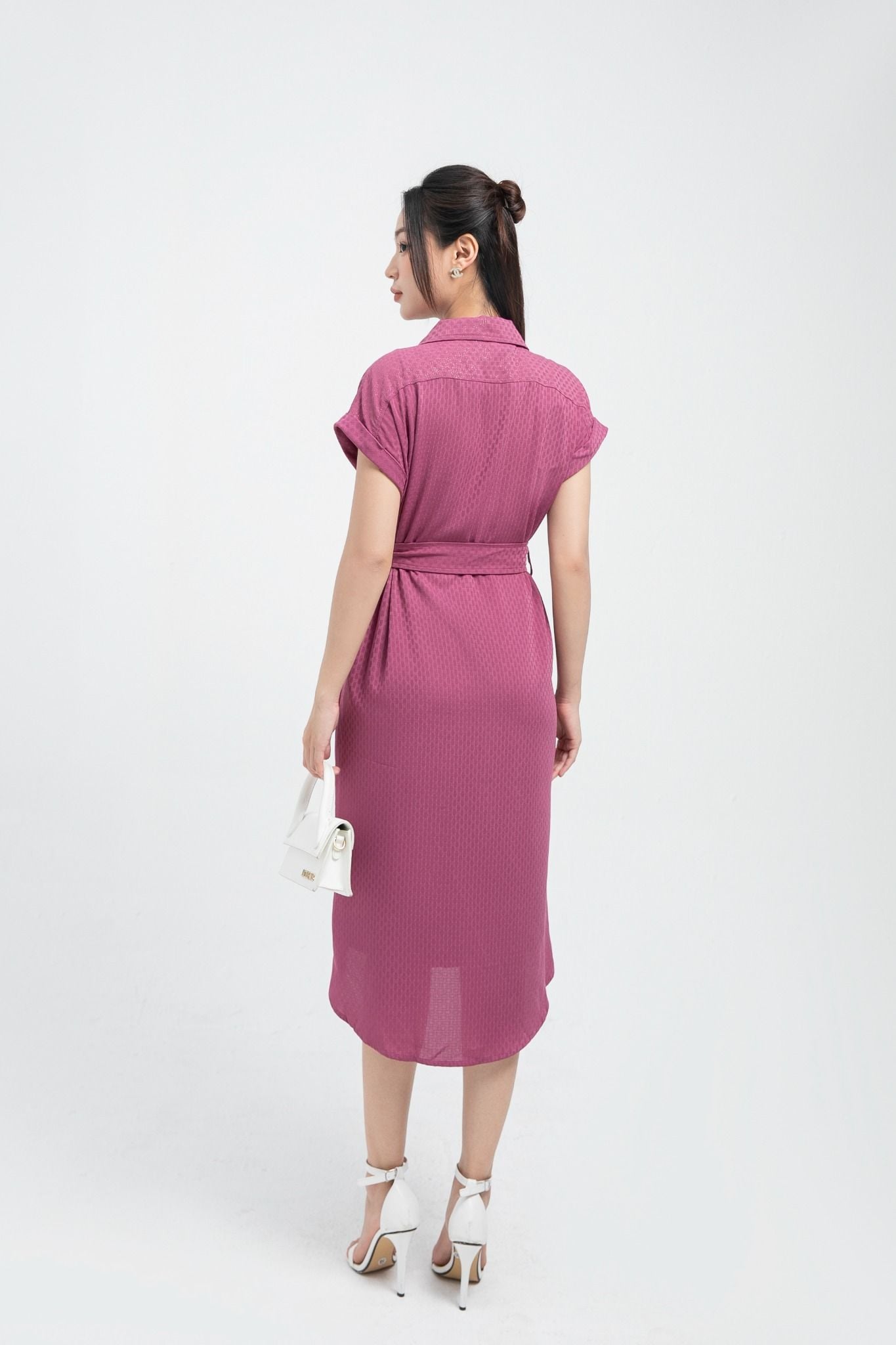 ĐẦM CỔ VEST KÈM ĐAI D00182