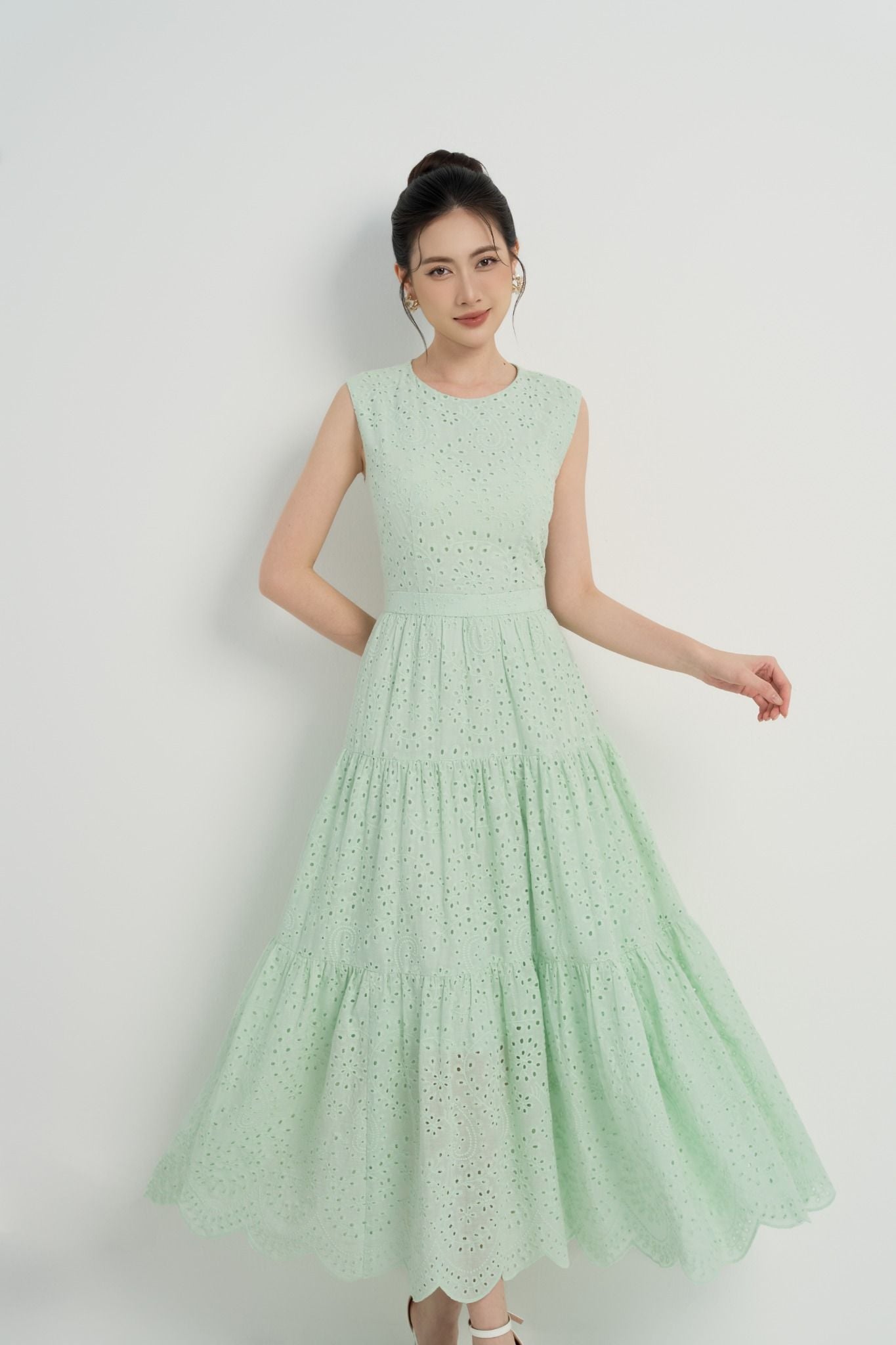 ĐẦM MAXI THÔ XANH D00392