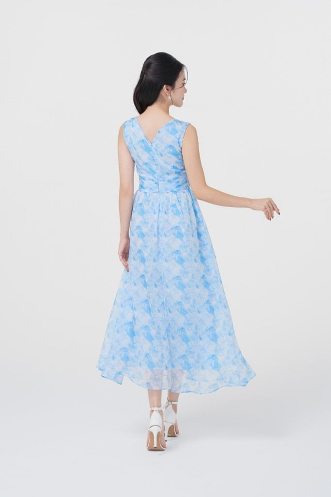  ĐẦM MAXI HOA XANH D00902 