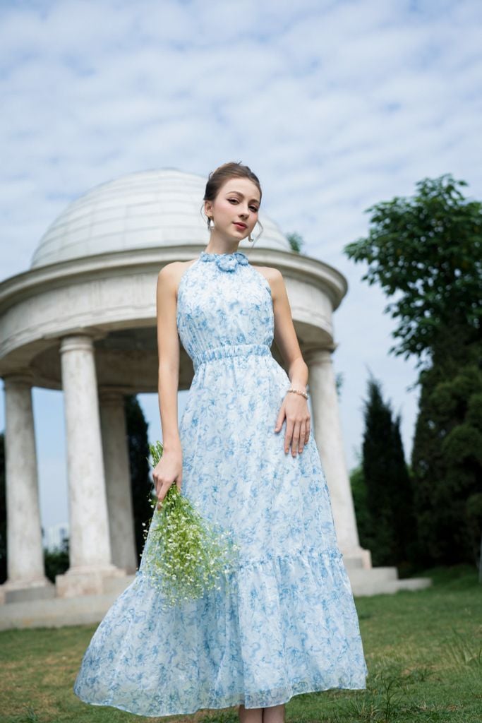  ĐẦM MAXI CỔ YẾM D01382 