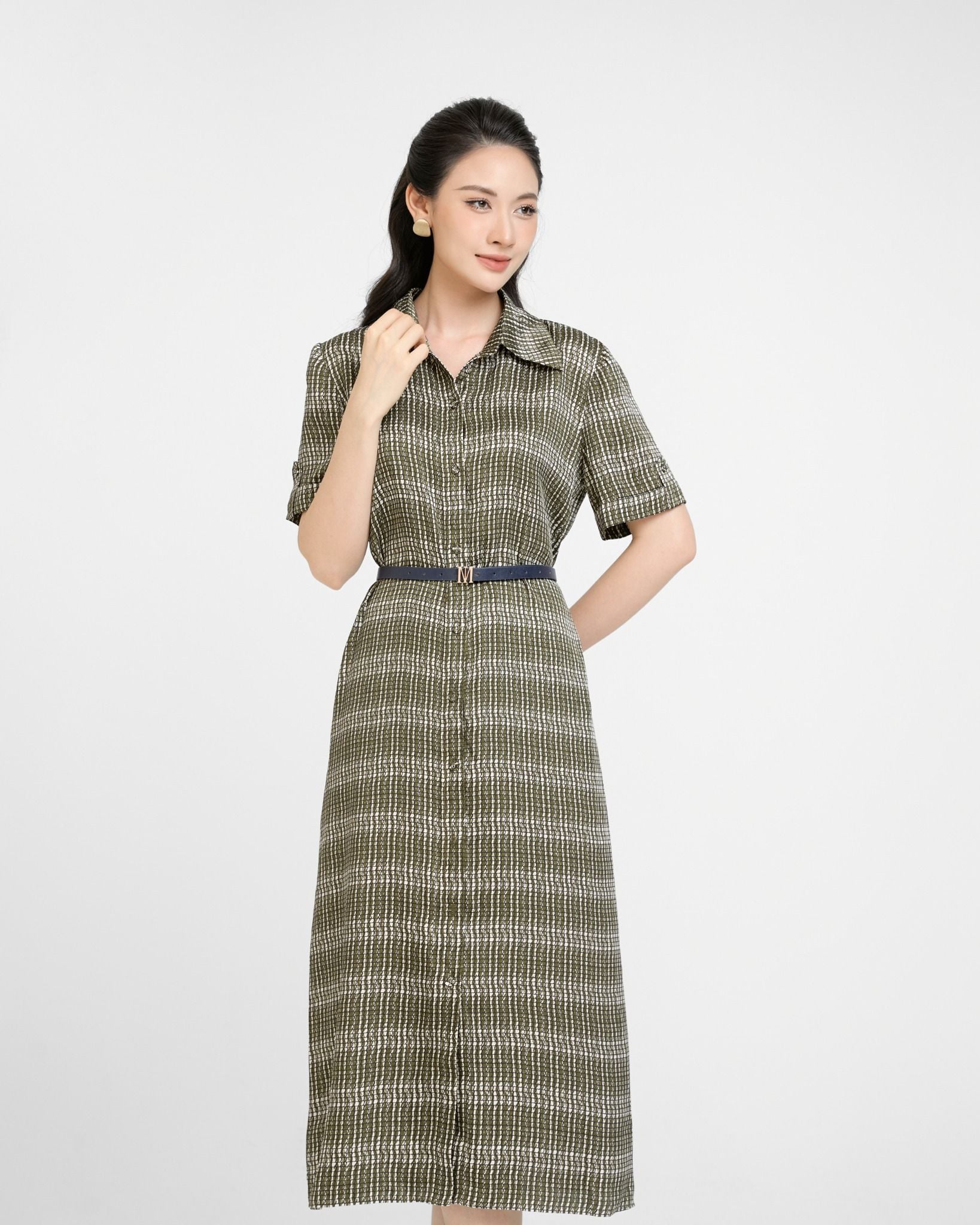 ĐẦM HỌA TIẾT CỔ BẺ D01492