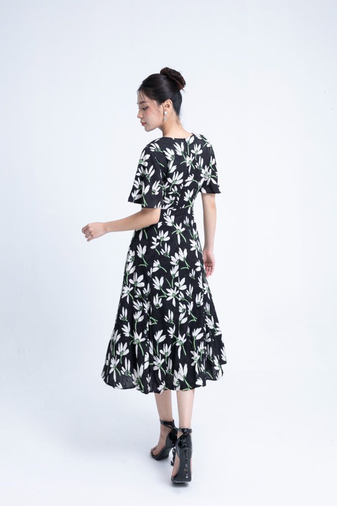  ĐẦM ĐEN HỌA TIẾT D01822 