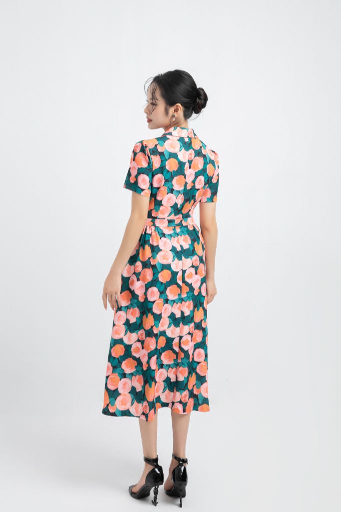  ĐẦM HOA KÉO KHÓA D02602 