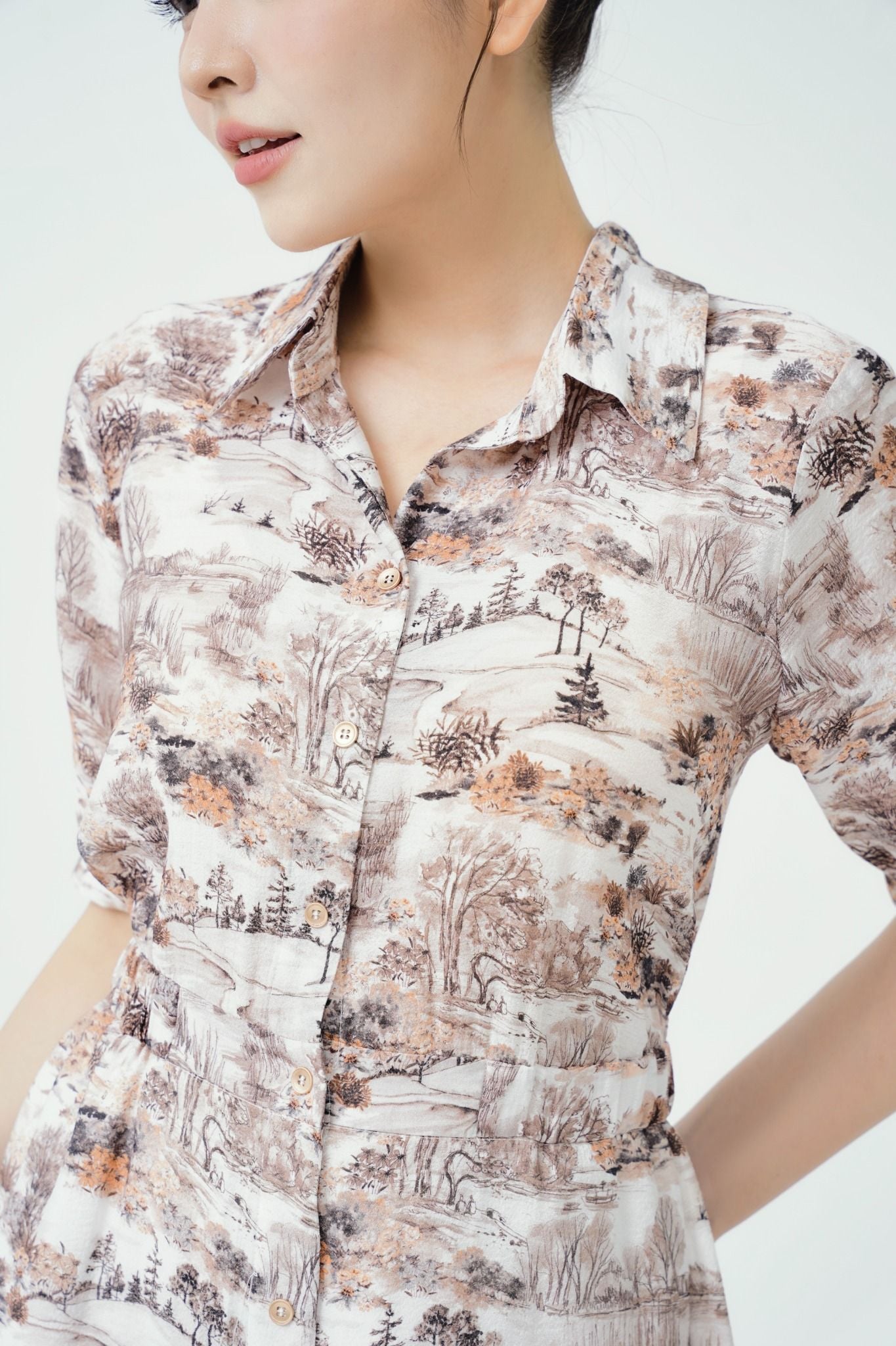 ĐẦM CỔ BẺ HỌA TIẾT D03222