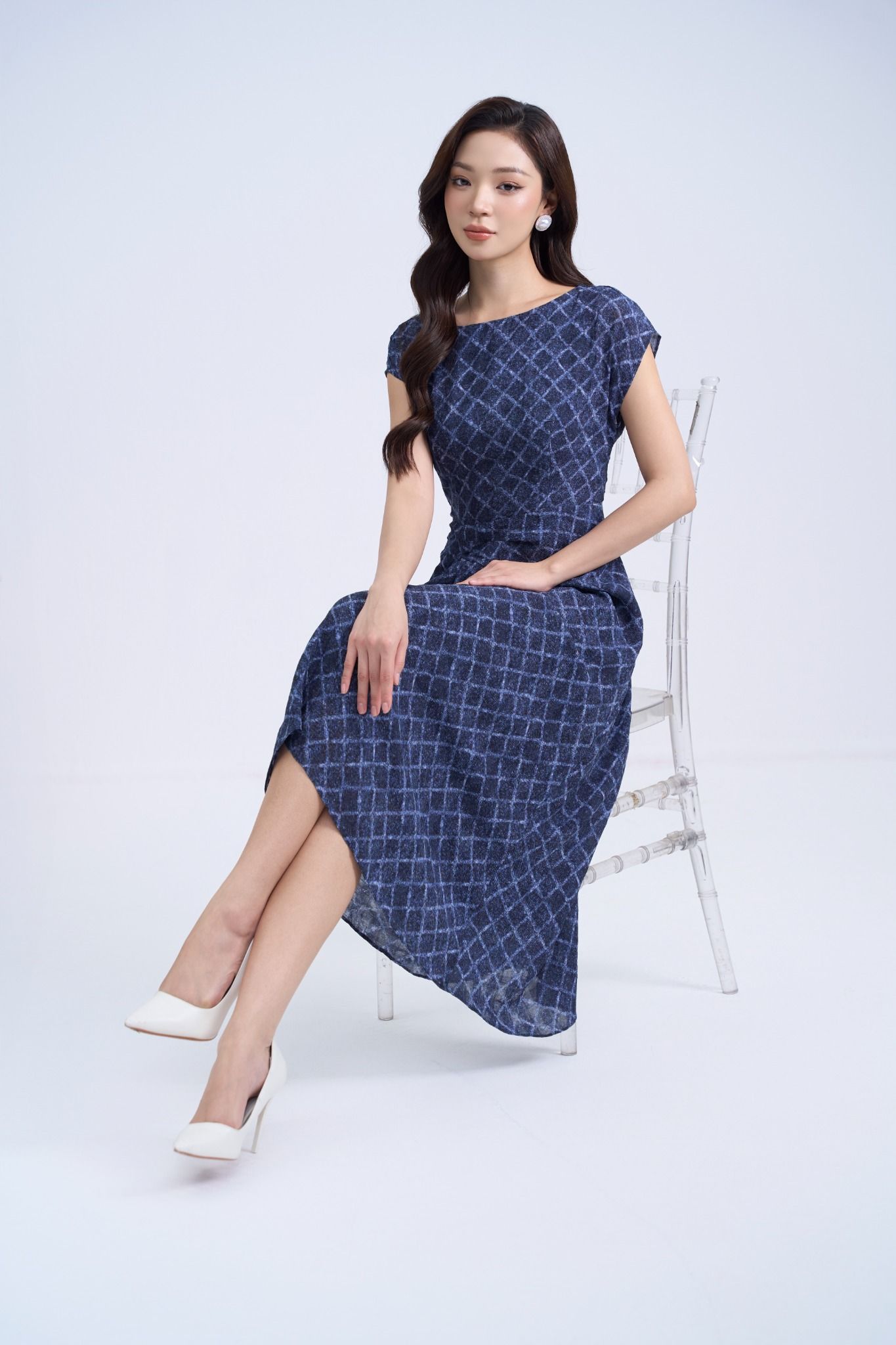 ĐẦM HỌA TIẾT NHÚN EO D06592