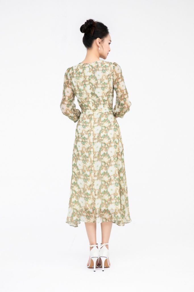  ĐẦM HOA CỔ ĐÍNH NGỌC D07962 