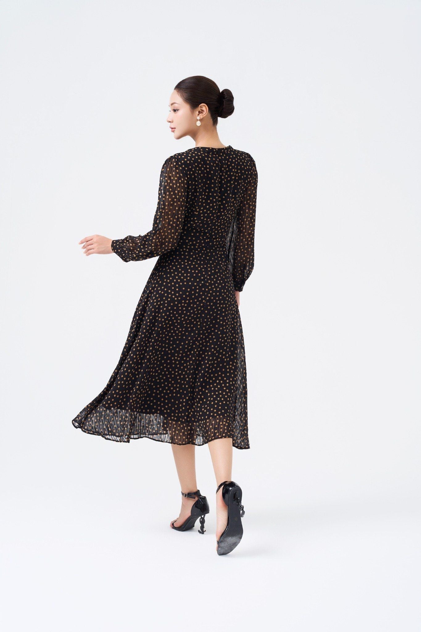 ĐẦM CHẤM BI TAY BỒNG D08092