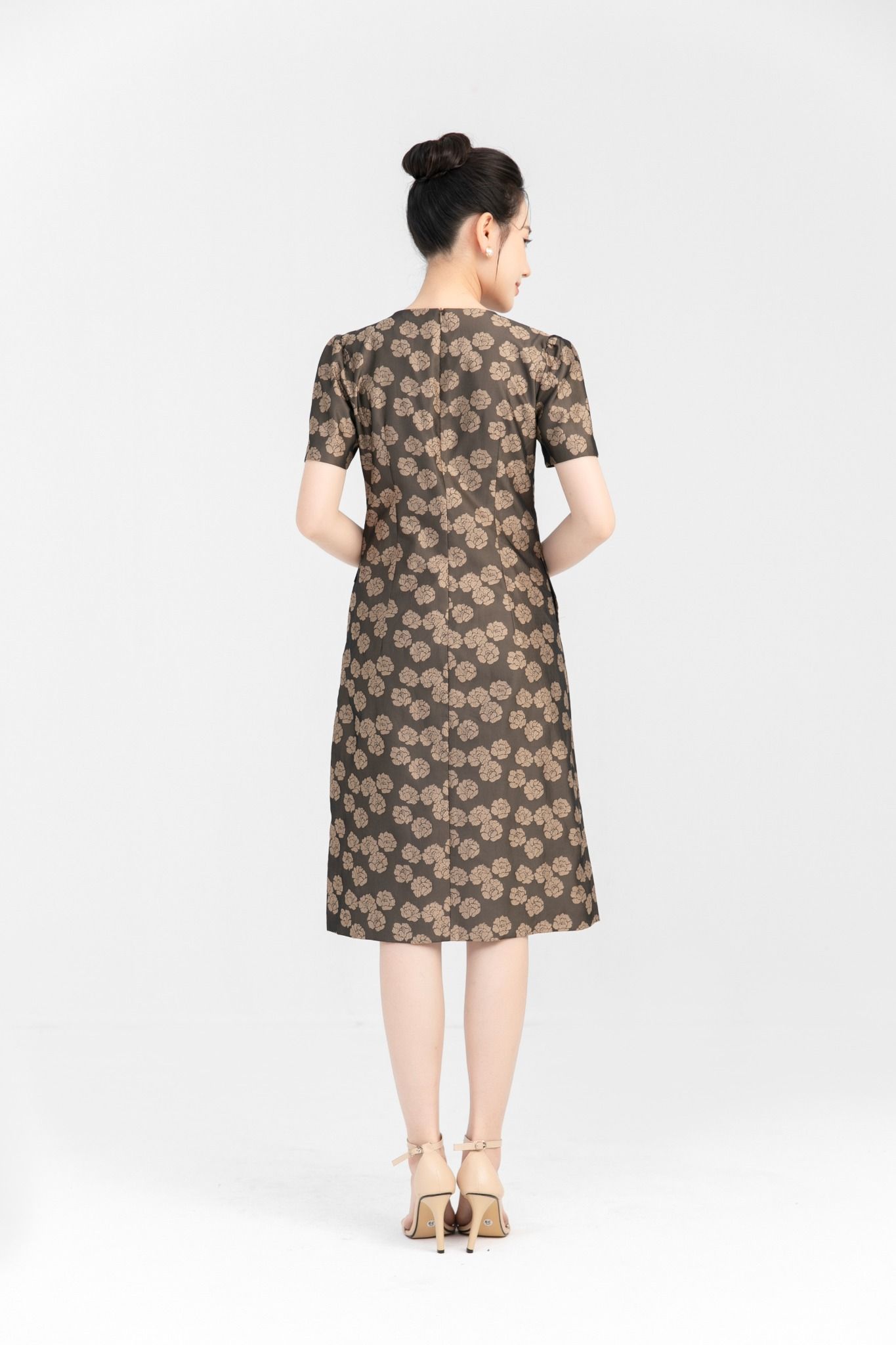 ĐẦM HOA CỔ ĐÍNH CƯỜM D09092