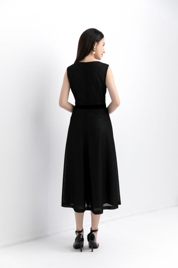  ĐẦM TIỆC REN ĐEN D10782 