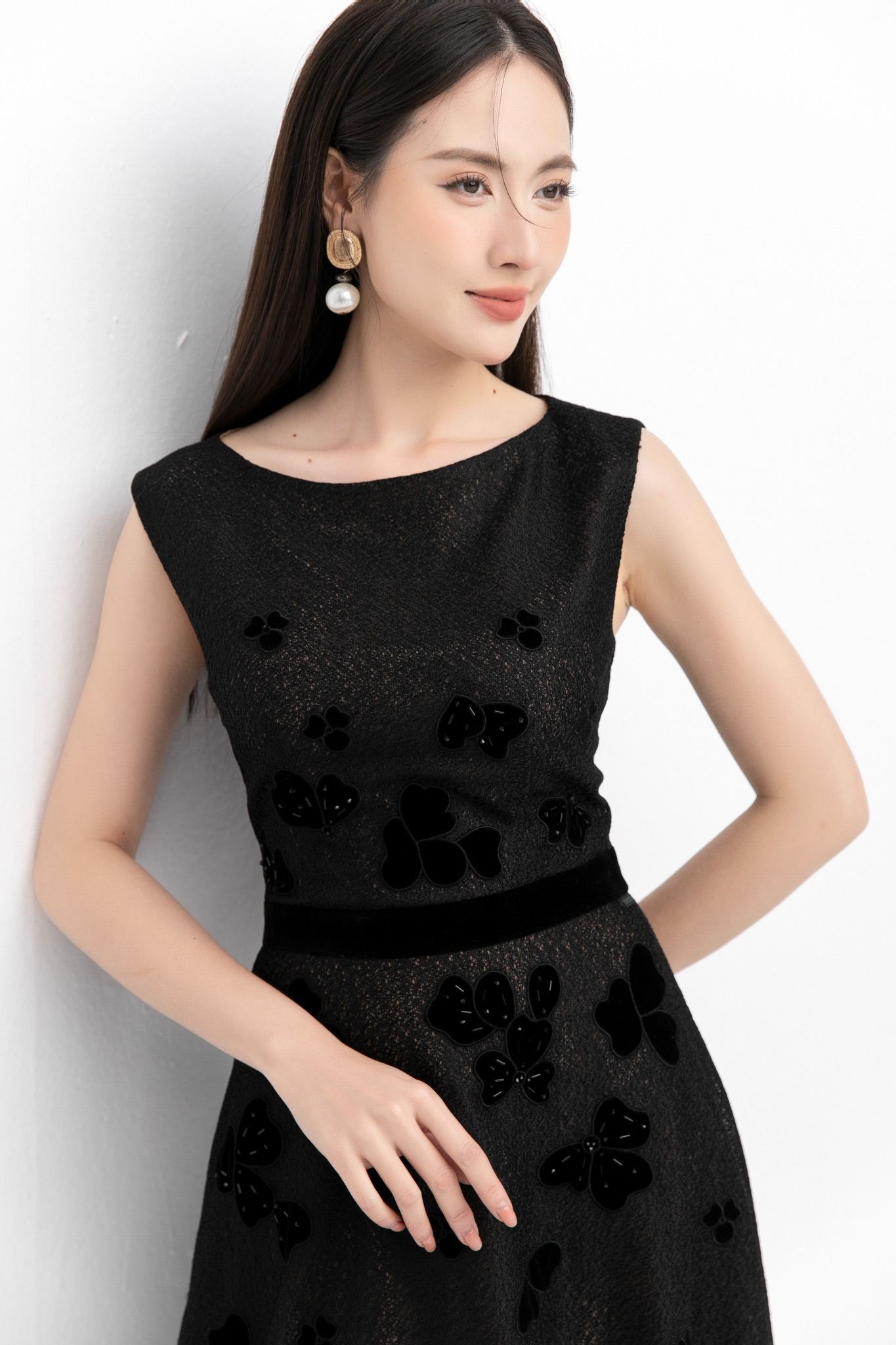 ĐẦM TIỆC REN ĐEN D10782