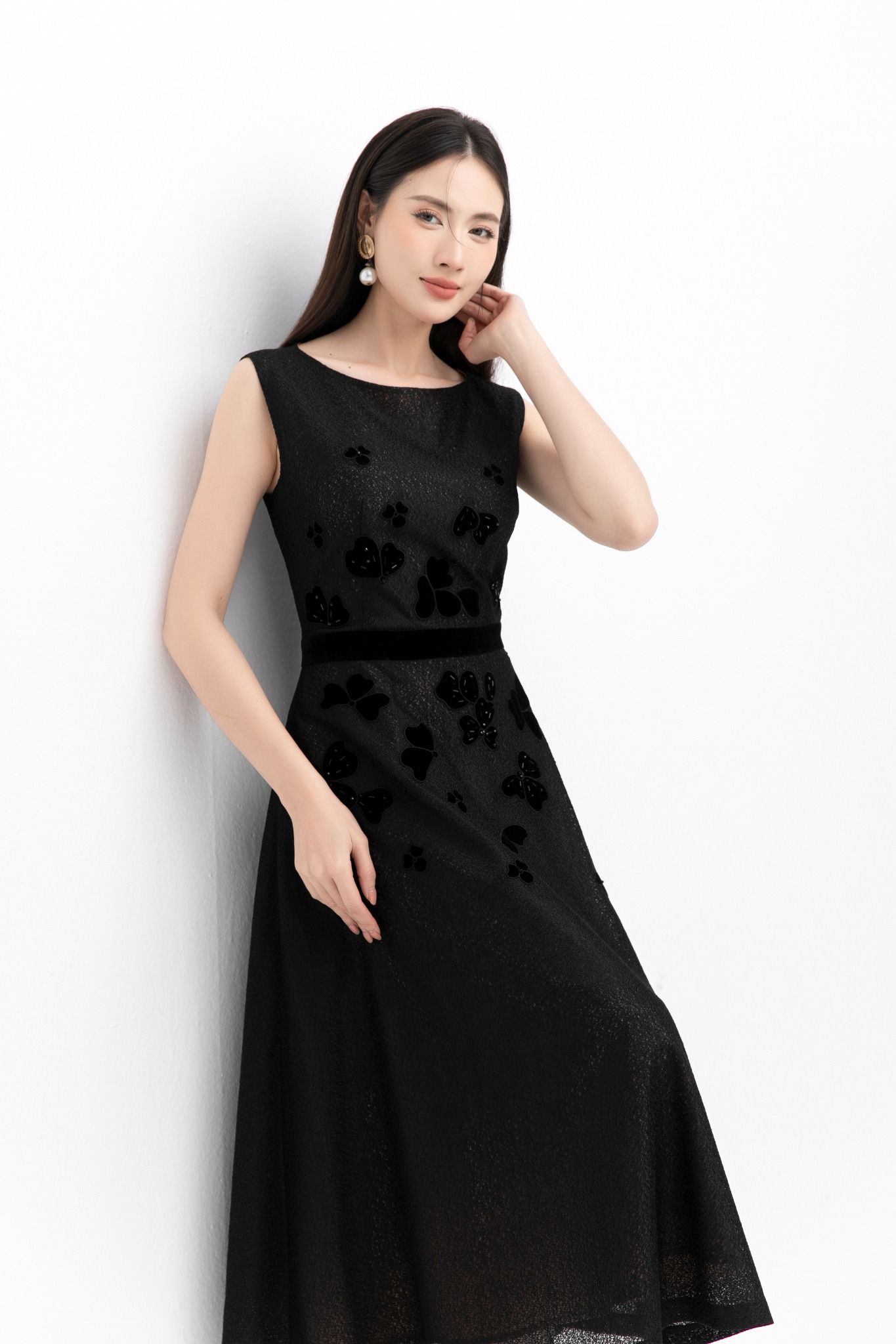 ĐẦM TIỆC REN ĐEN D10782