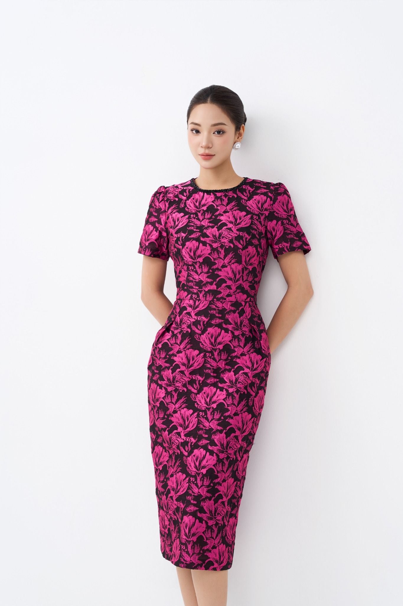 ĐẦM TIỆC GẤM HOA D10912