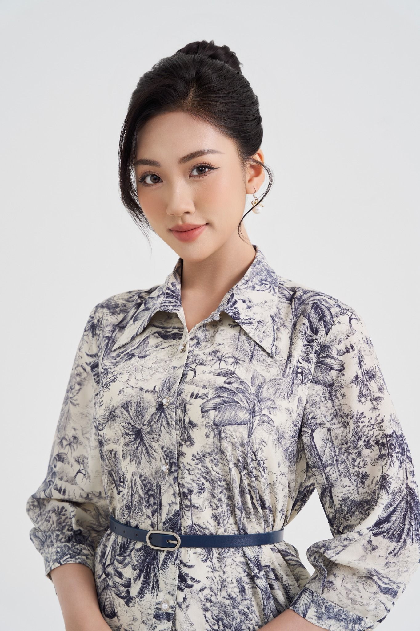 ĐẦM HỌA TIẾT CỔ BẺ D12142