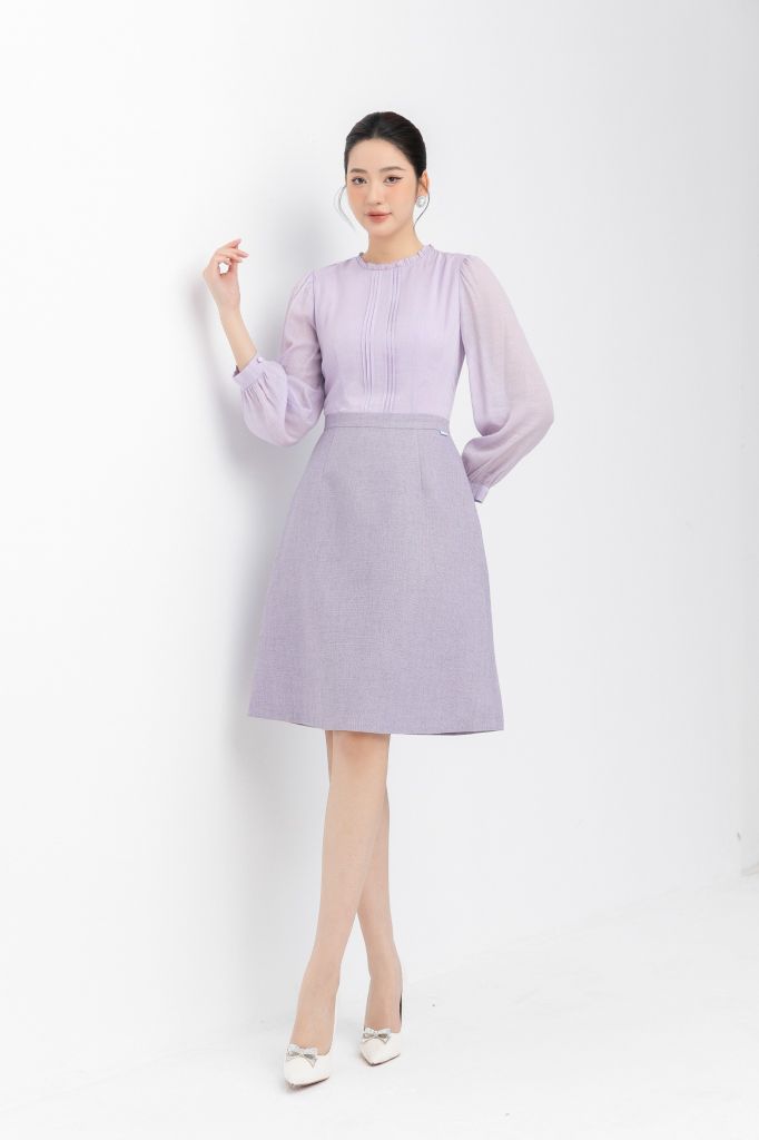 ĐẦM LIỀN CỔ NHÚN BÈO D12512