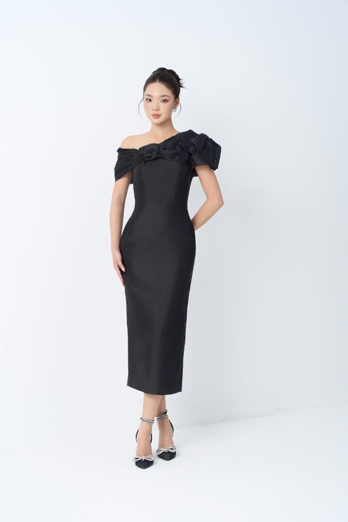 ĐẦM TIỆC LỆCH VAI D13502