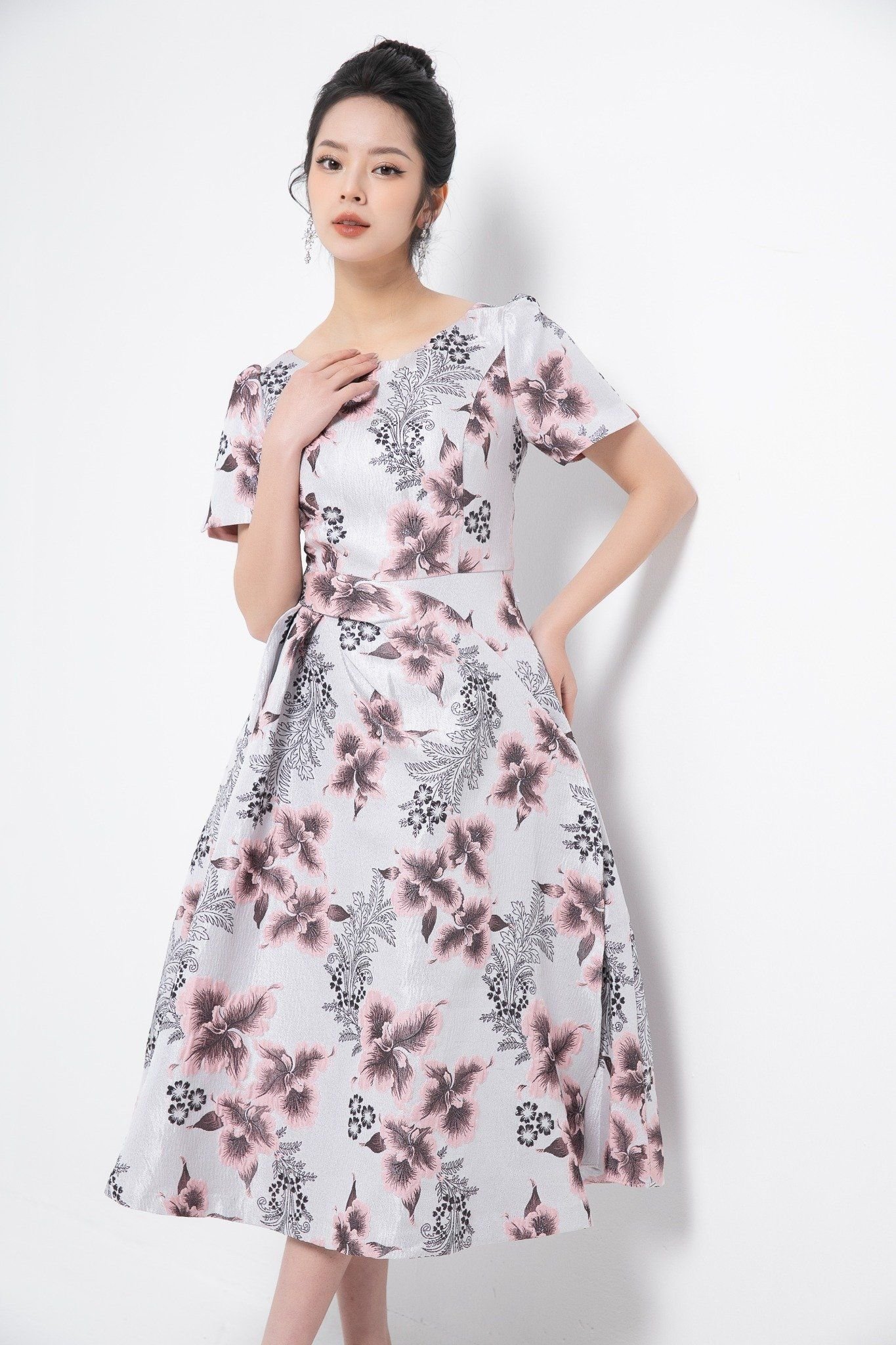 ĐẦM GẤM HOA D14332