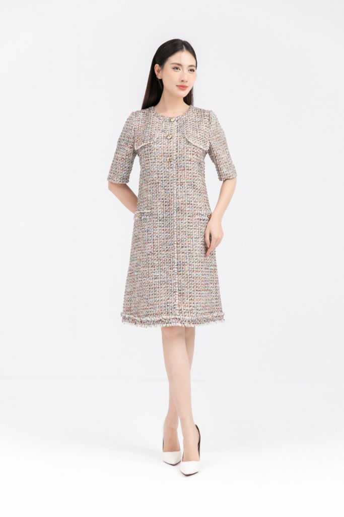 ĐẦM SUÔNG DẠ TWEED D14692