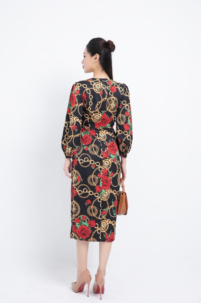  ĐẦM HỌA TIẾT D14702 