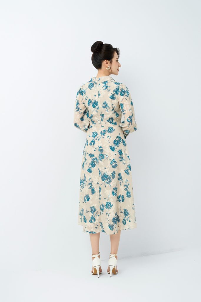  ĐẦM HOA XANH D14912 