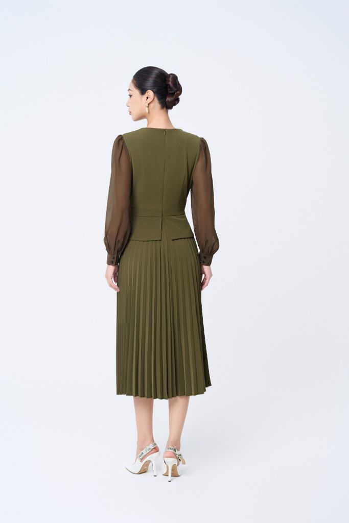  ĐẦM LIỄN XẾP LI D15042 