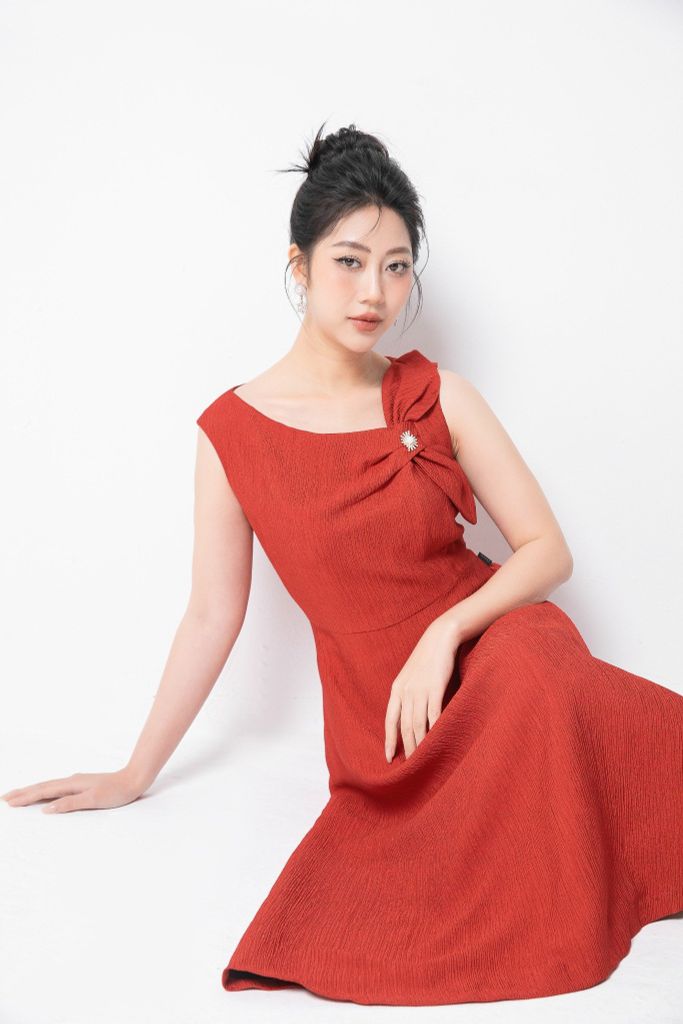  ĐẦM TIỆC ĐỎ D15392 