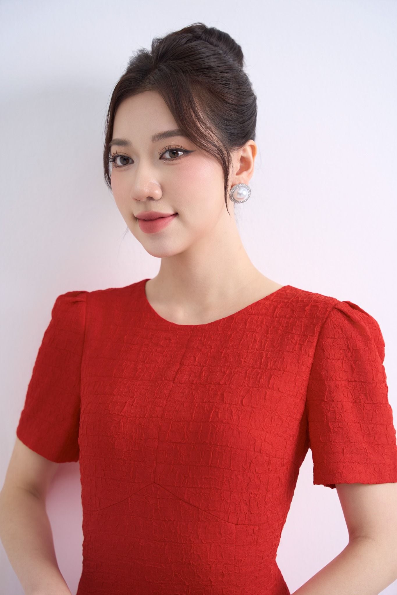 ĐẦM ĐỎ XẾP LI D16462