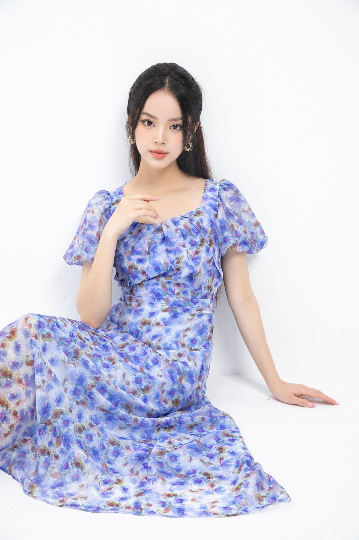 ĐẦM HOA TAY BỒNG D16692