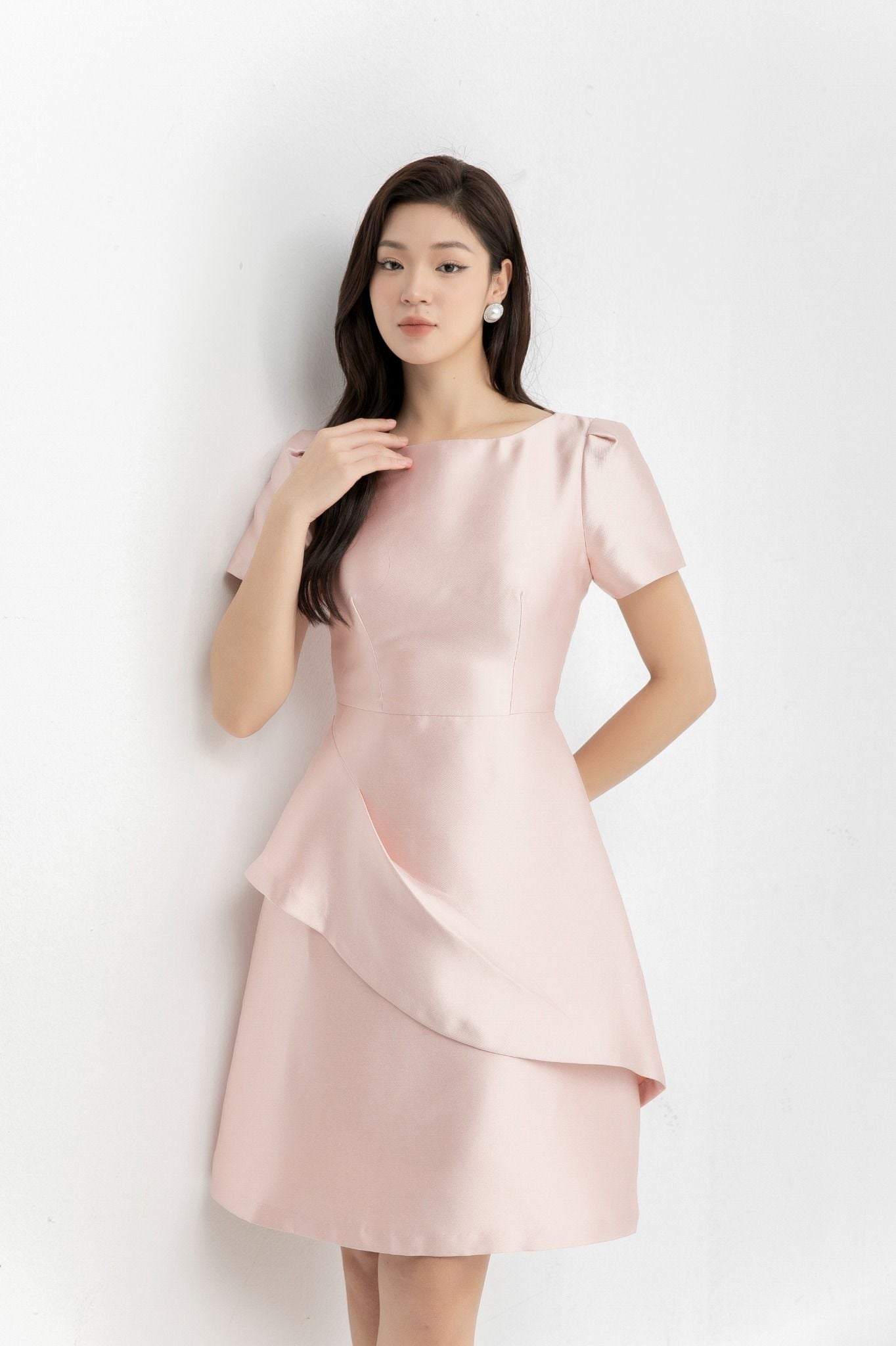 ĐẦM TAFTA HỒNG D17162