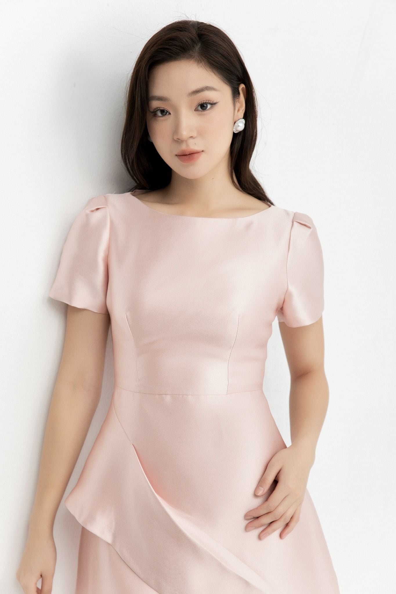 ĐẦM TAFTA HỒNG D17162