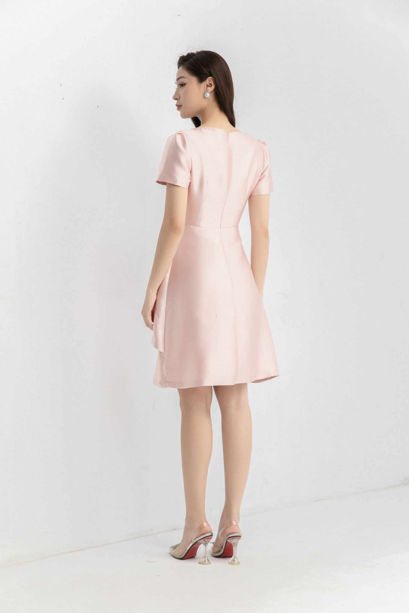 ĐẦM TAFTA HỒNG D17162