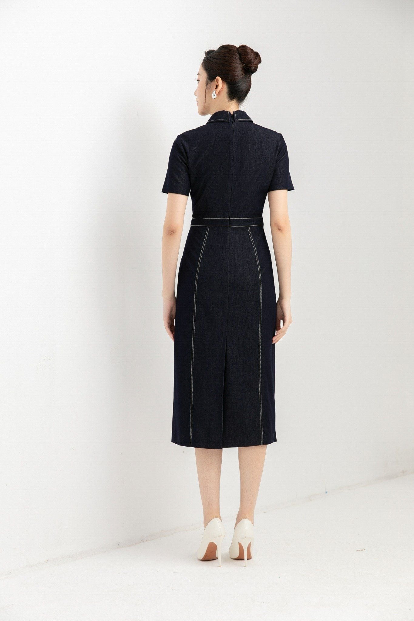 ĐẦM DENIM TRẦN CHỈ D17532