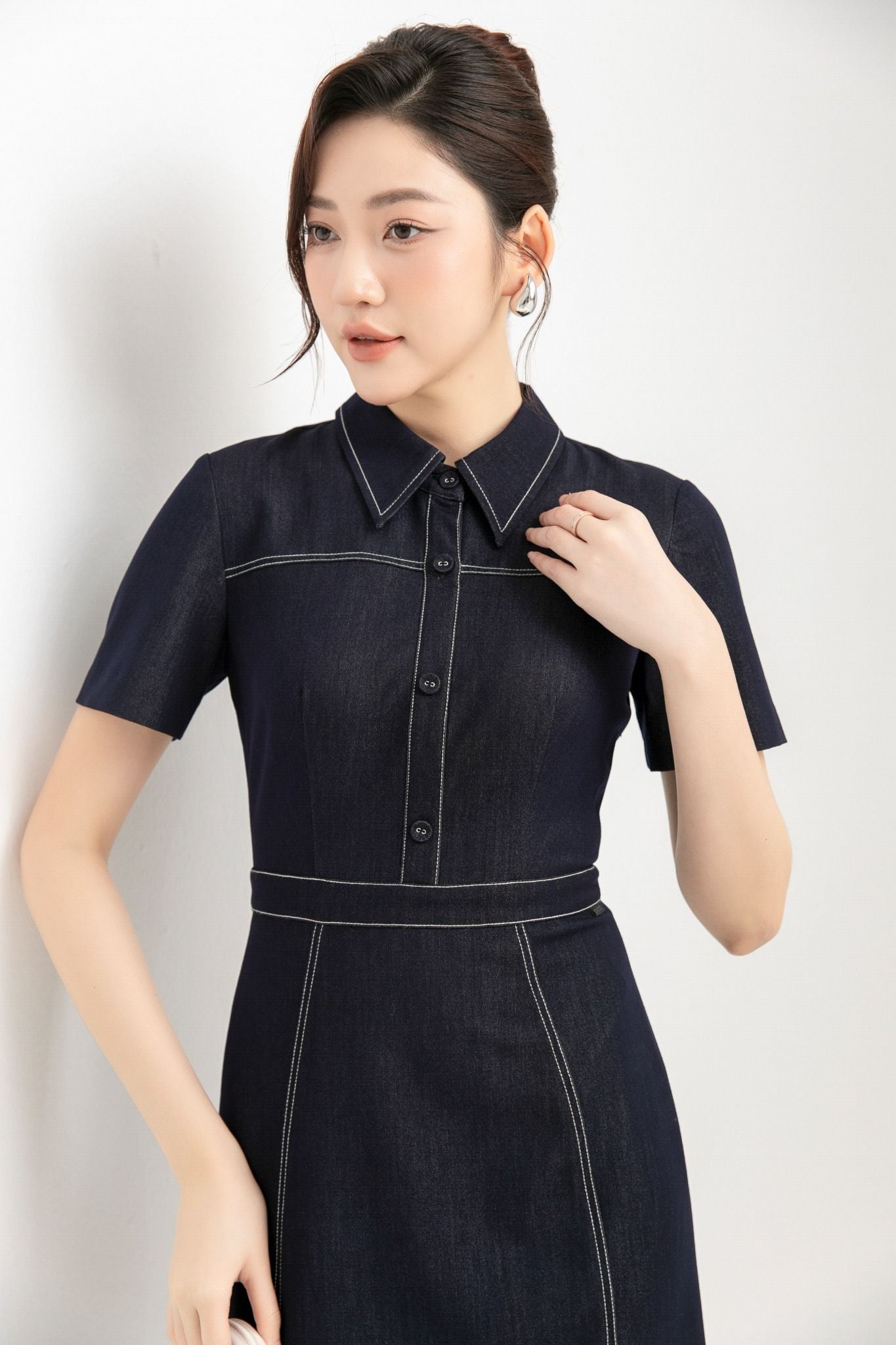 ĐẦM DENIM TRẦN CHỈ D17532