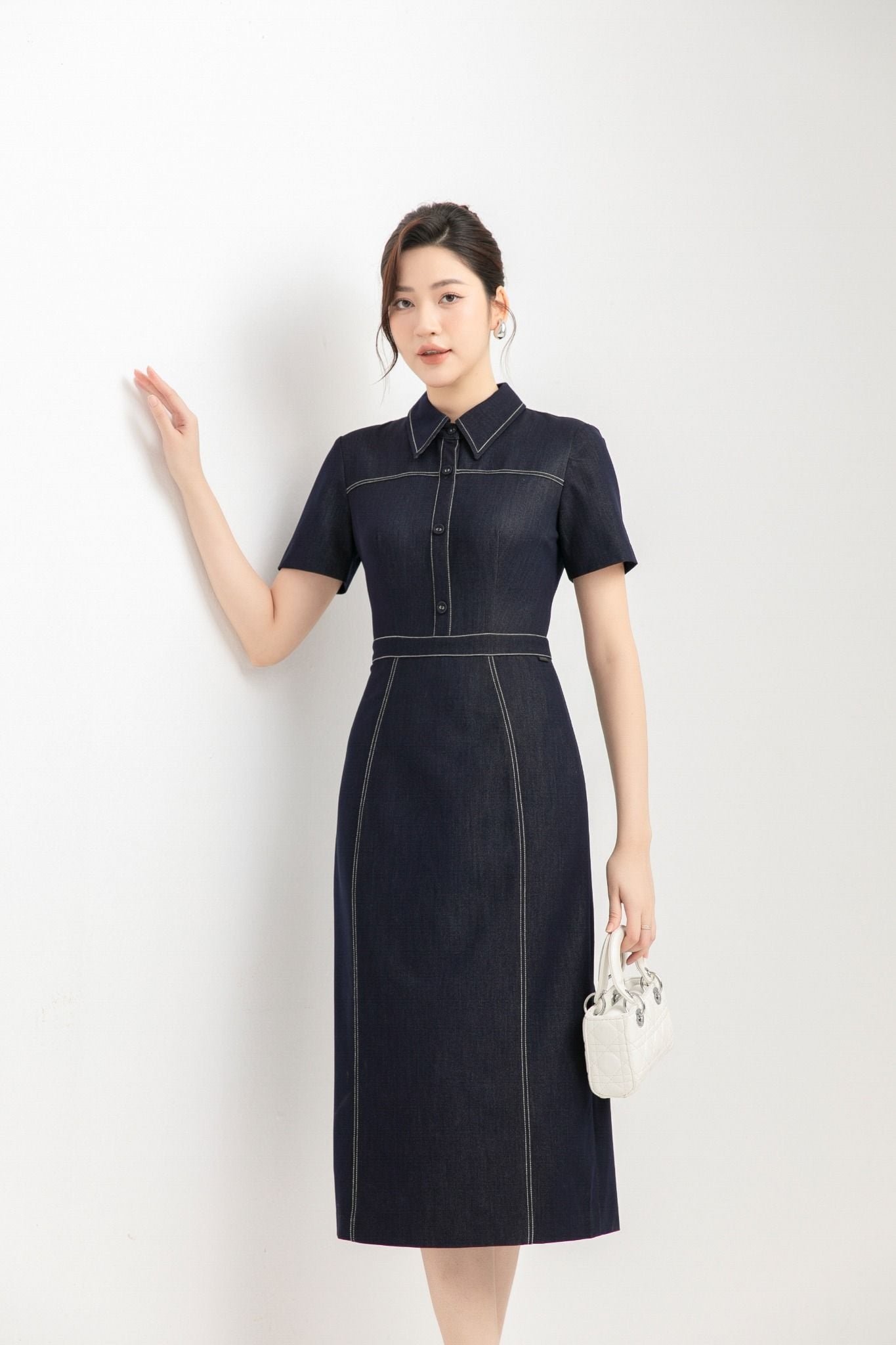 ĐẦM DENIM TRẦN CHỈ D17532