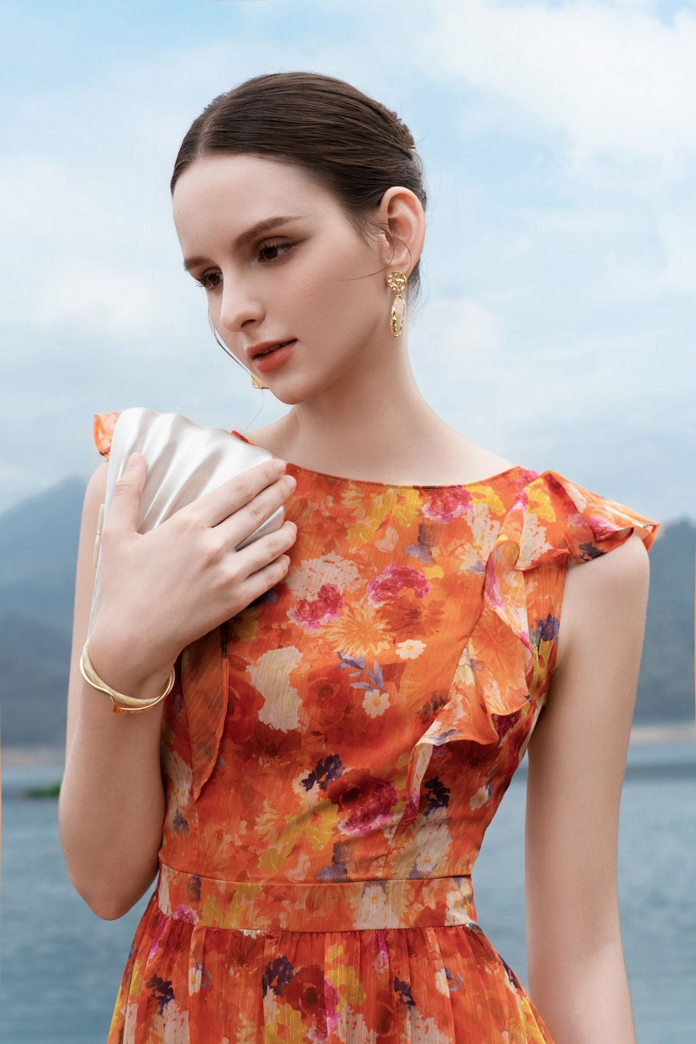 ĐẦM MAXI XẾP TẦNG PHỐI BÈO D18682