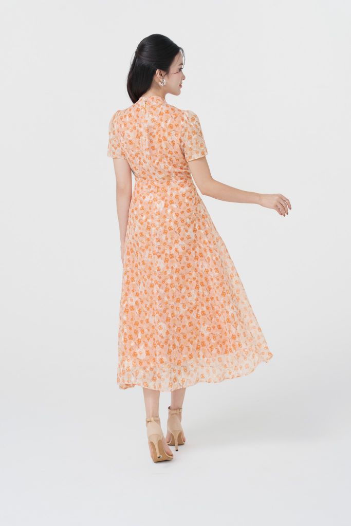  ĐẦM HOA CAM D40342 