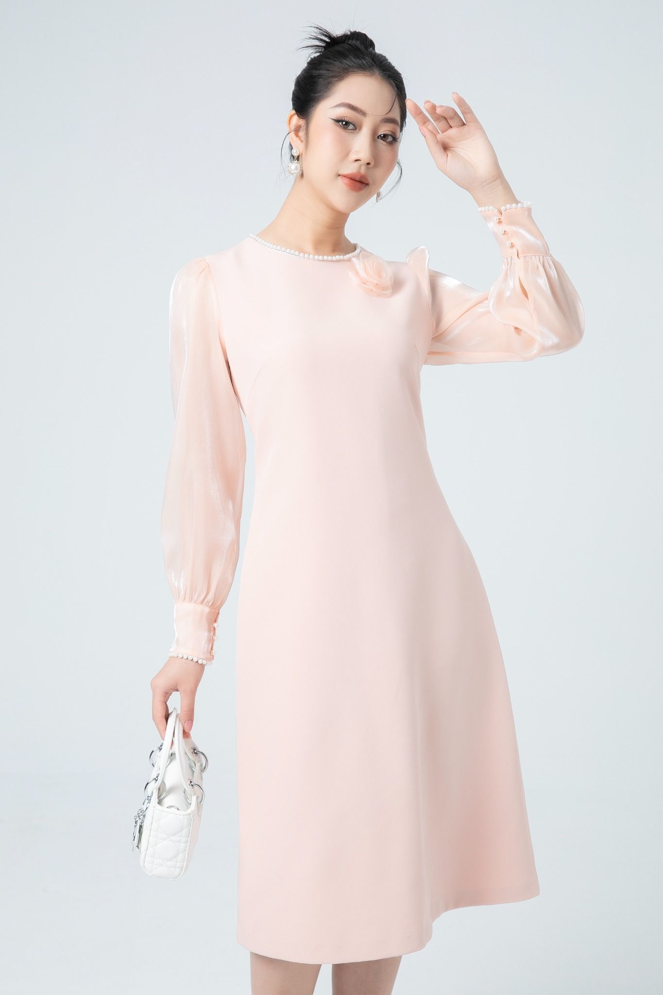VÁY SUÔNG LỤA TAY BỒNG - KOREAN LONG DRESS – 222 Boutique