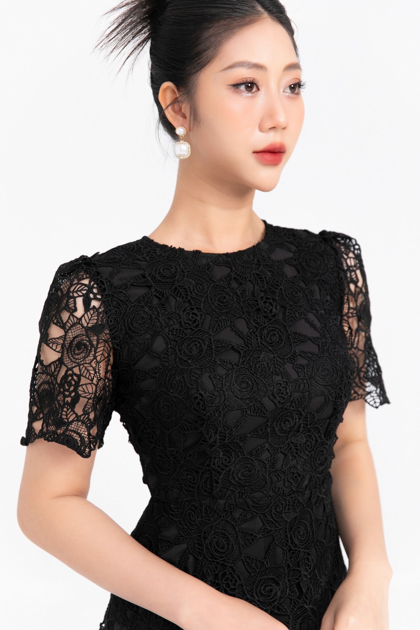 Váy đầm dạ hội phối ren Hàn Quốc đẹp, cao cấp, sang trọng 2016