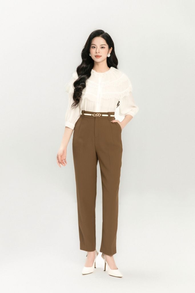 SƠ MI TRẮNG PHỐI BÉO SM16482