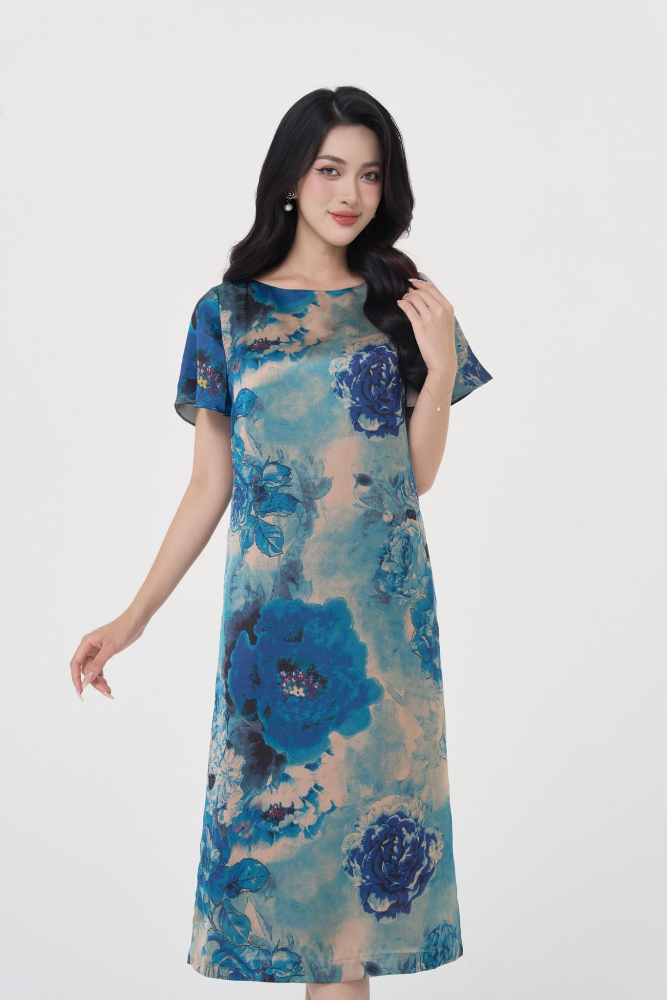 ĐẦM HOA XANH D00412