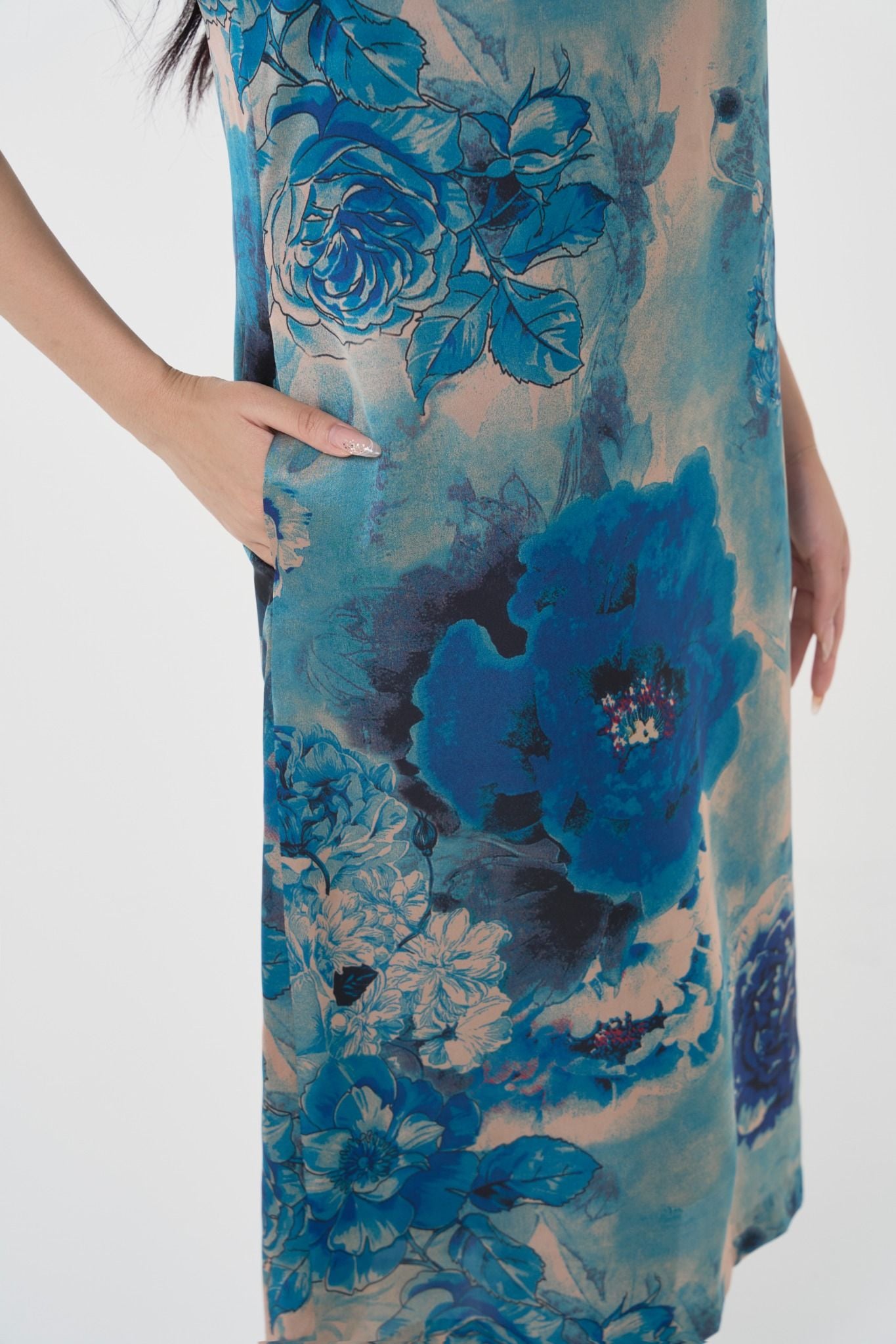 ĐẦM HOA XANH D00412