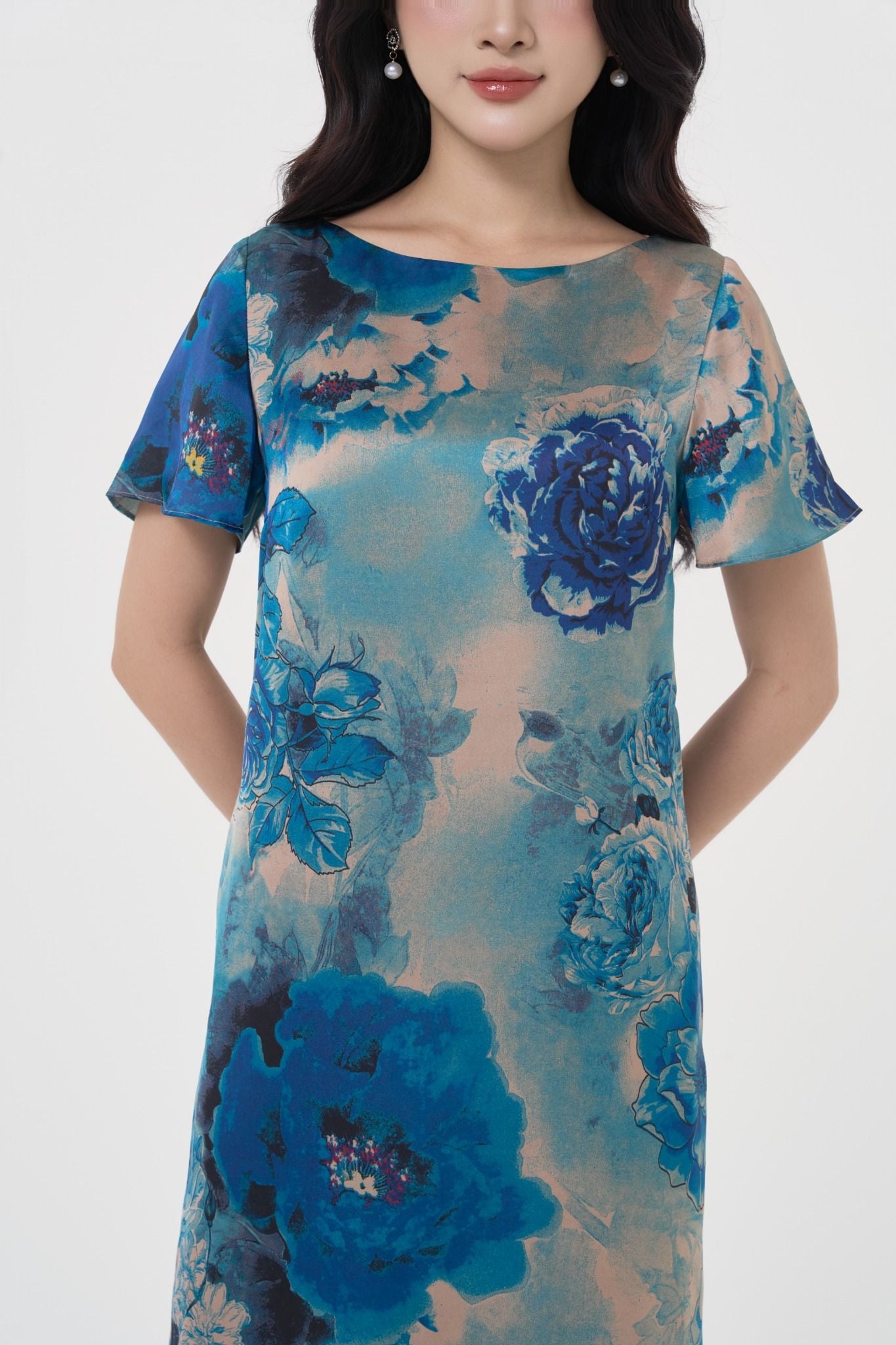 ĐẦM HOA XANH D00412