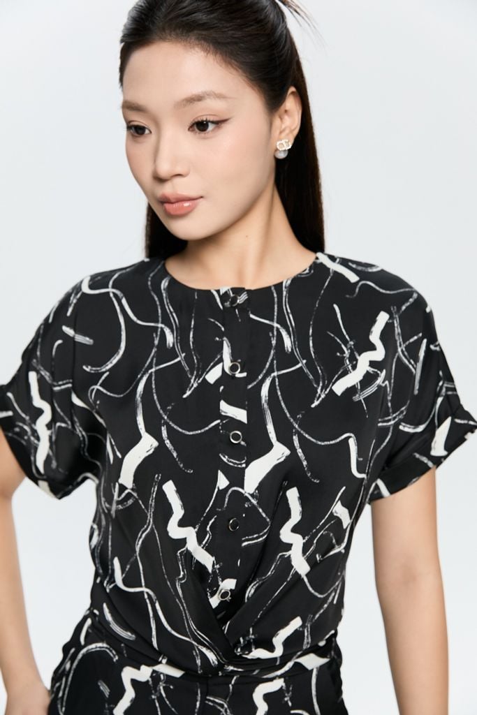  SƠ MI LỤA HỌA TIẾT SM00602 