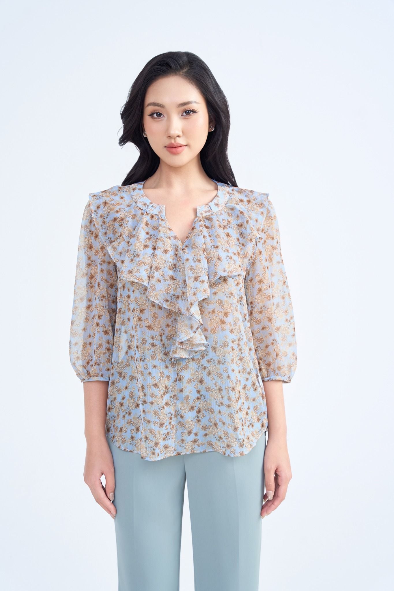 SƠ MI HOA CỔ BÈO SM11672