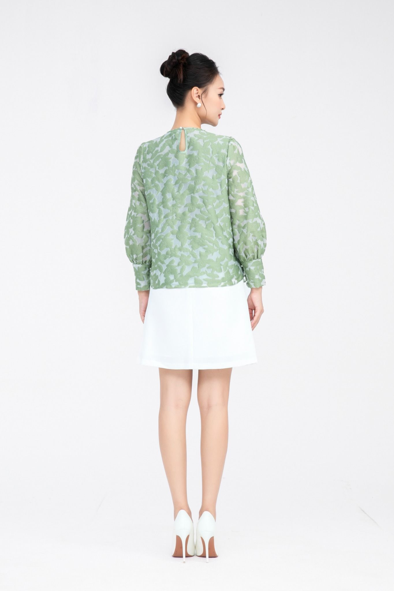 SƠ MI HOA XANH SM15182