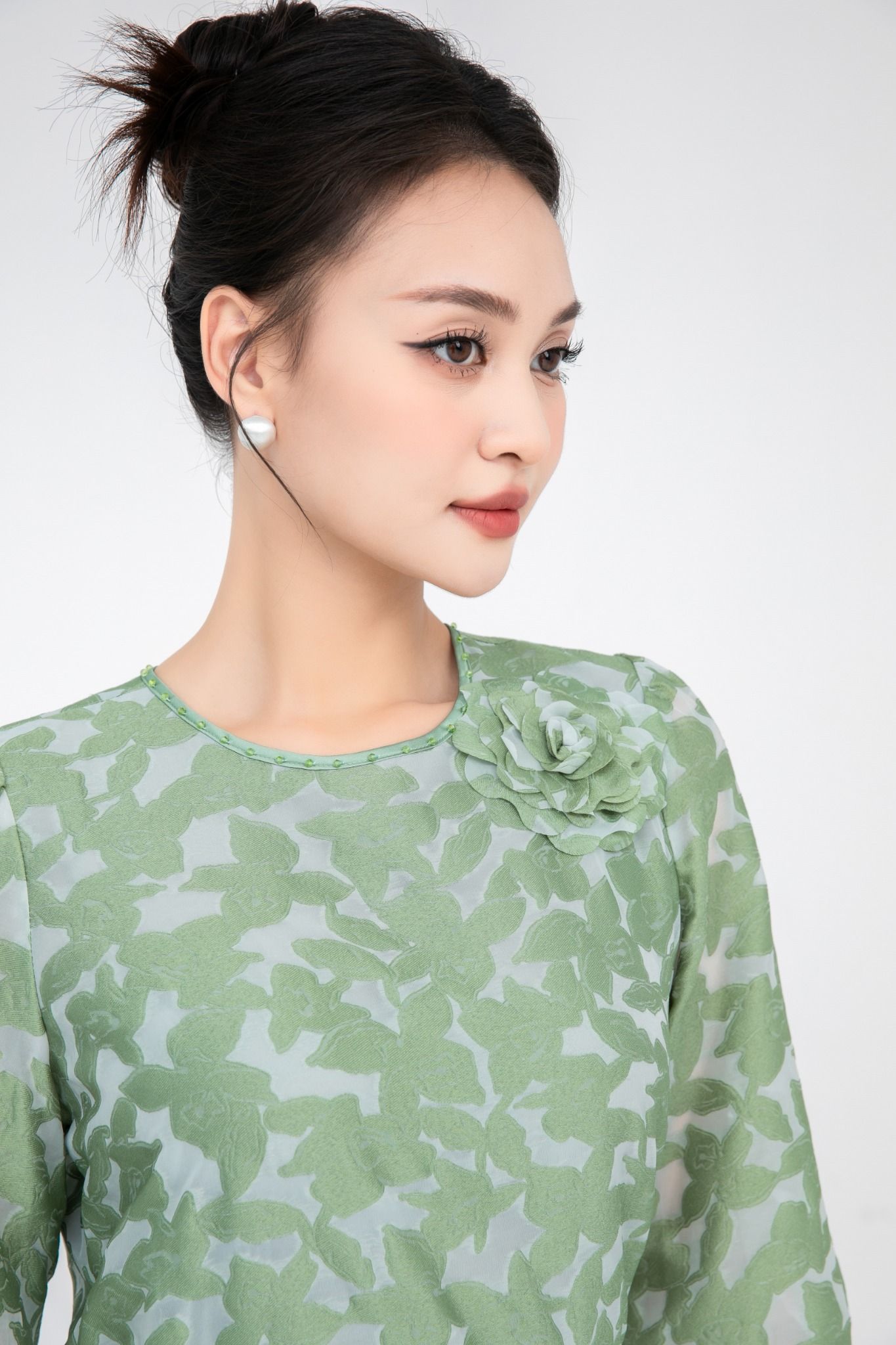 SƠ MI HOA XANH SM15182