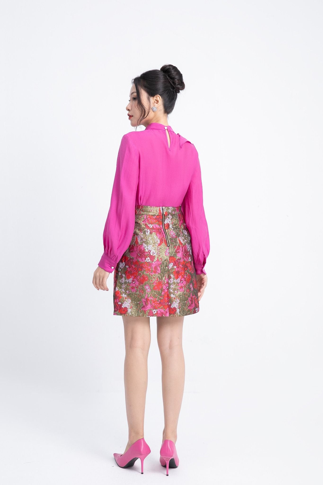 CHÂN VÁY HOA GẤM Z15352